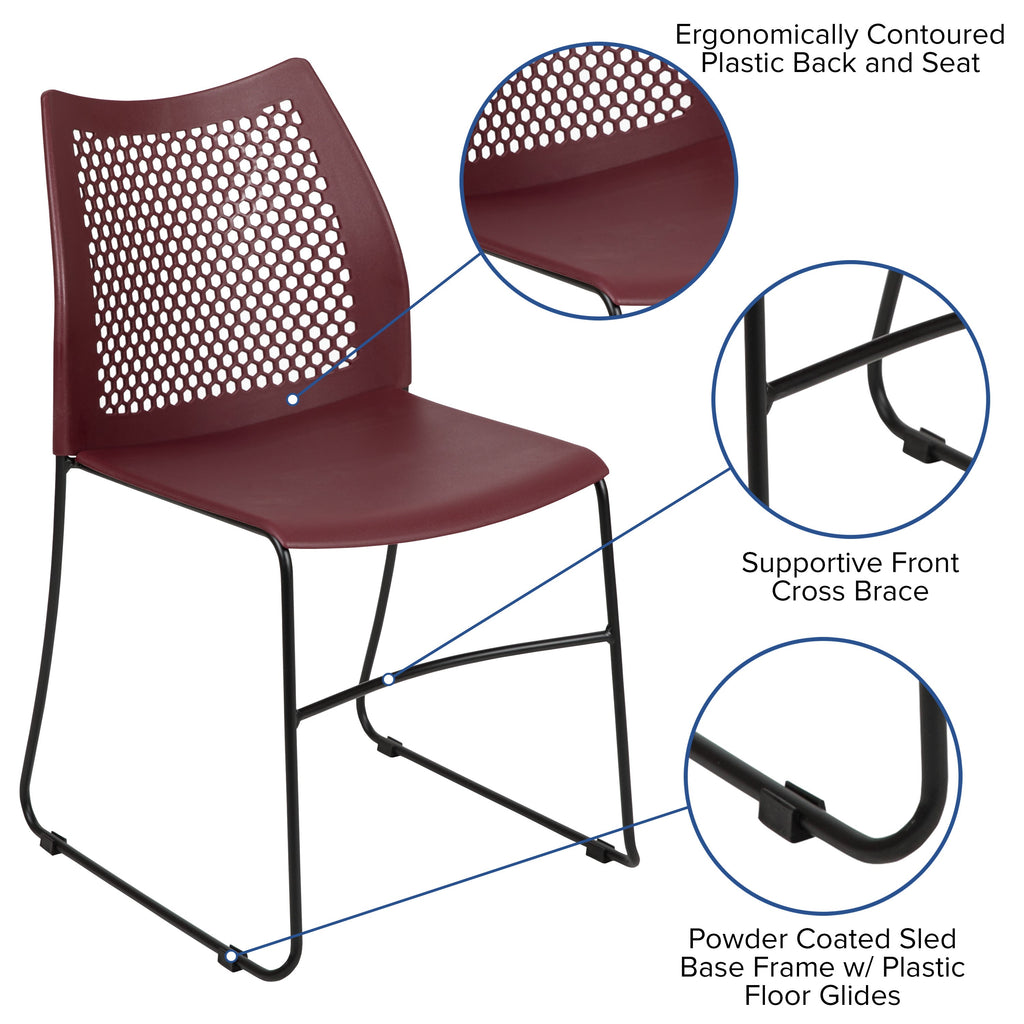 FLASH HERCULES Series Stack Chair 300 kg Capacity Air-Vent Back