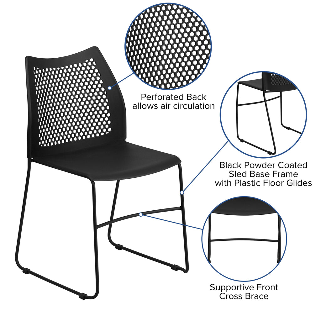FLASH HERCULES Series Stack Chair 300 kg Capacity Air-Vent Back