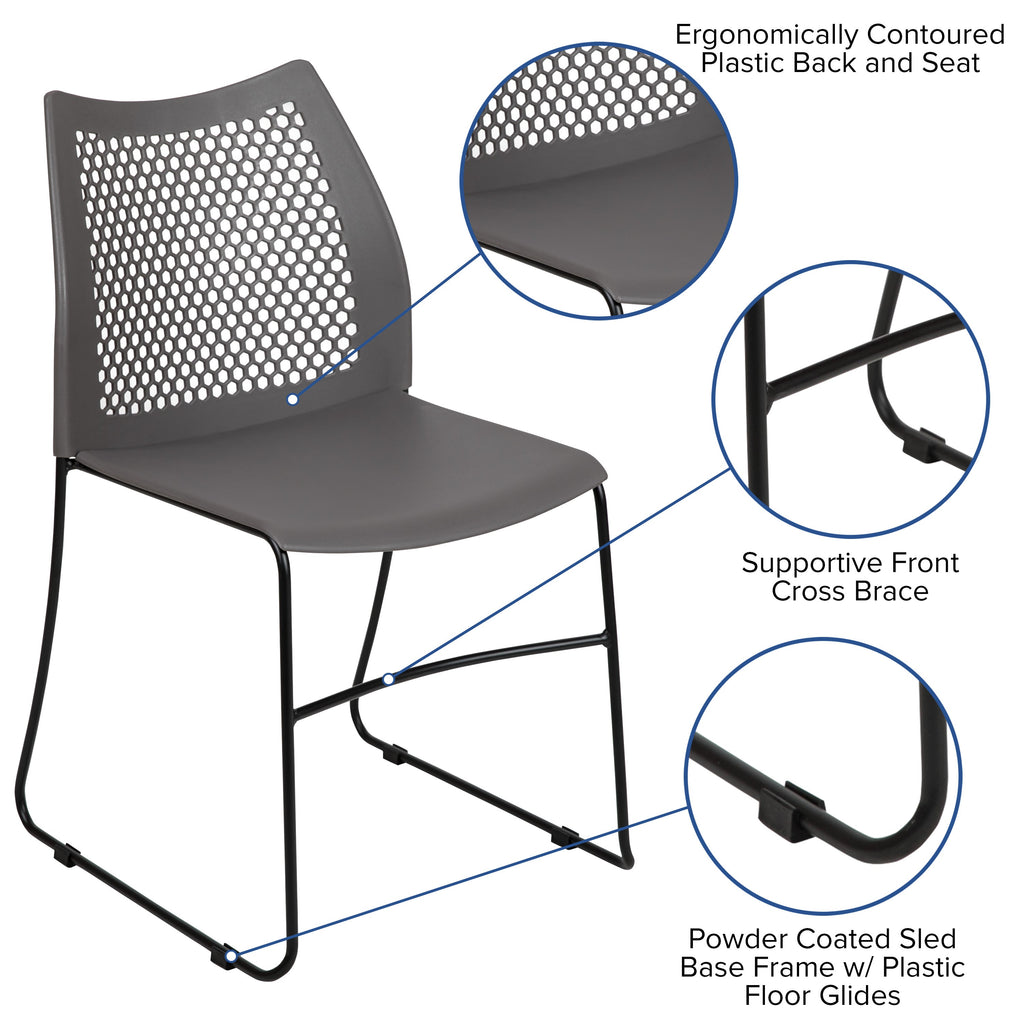 FLASH HERCULES Series Stack Chair 300 kg Capacity Air-Vent Back