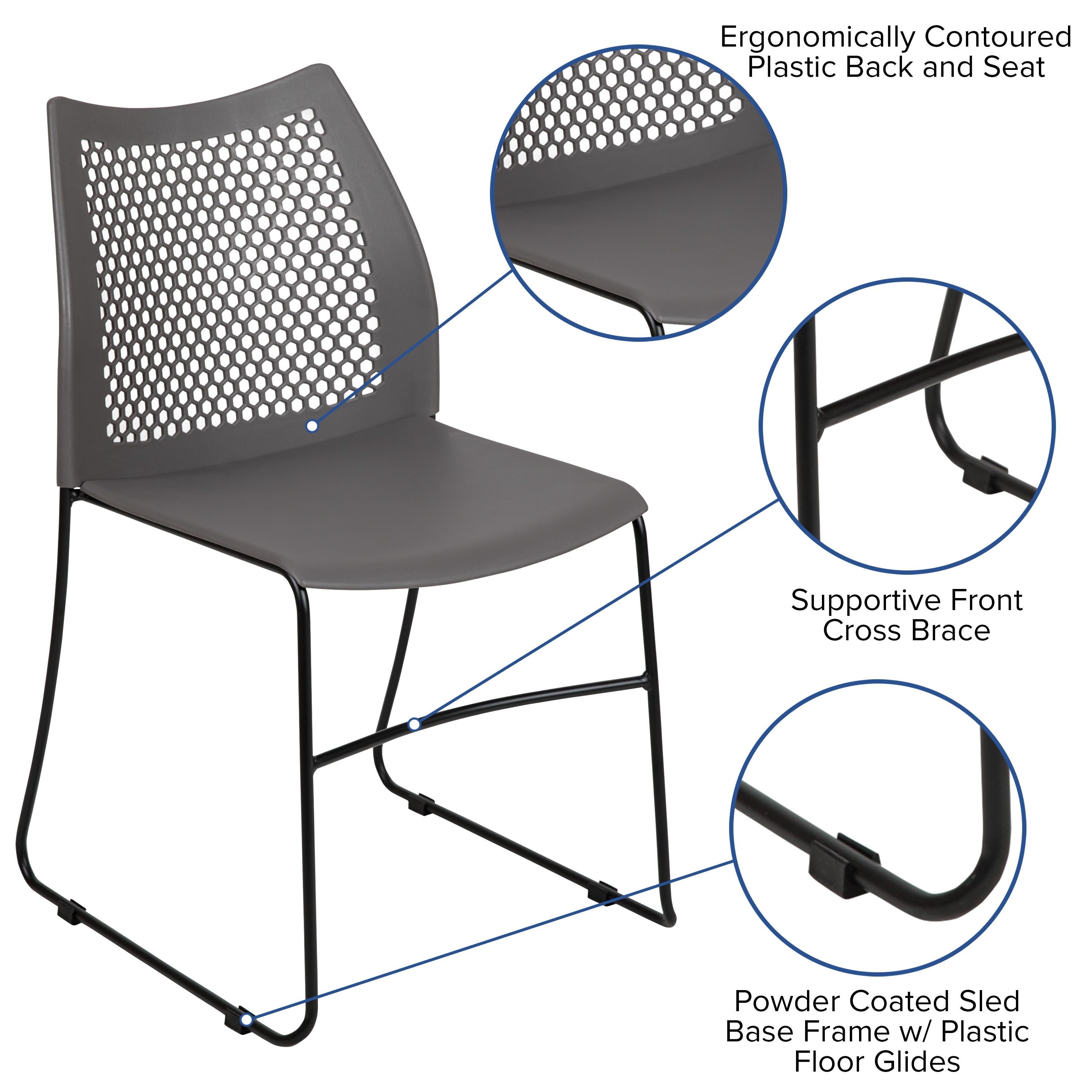 FLASH HERCULES Series Stack Chair 300 kg Capacity Air-Vent Back