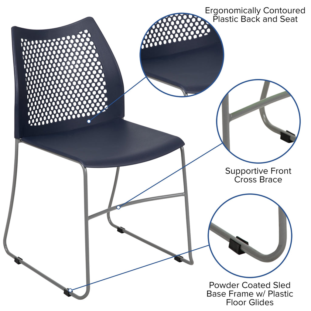 FLASH HERCULES Series Stack Chair 300 kg Capacity Air-Vent Back